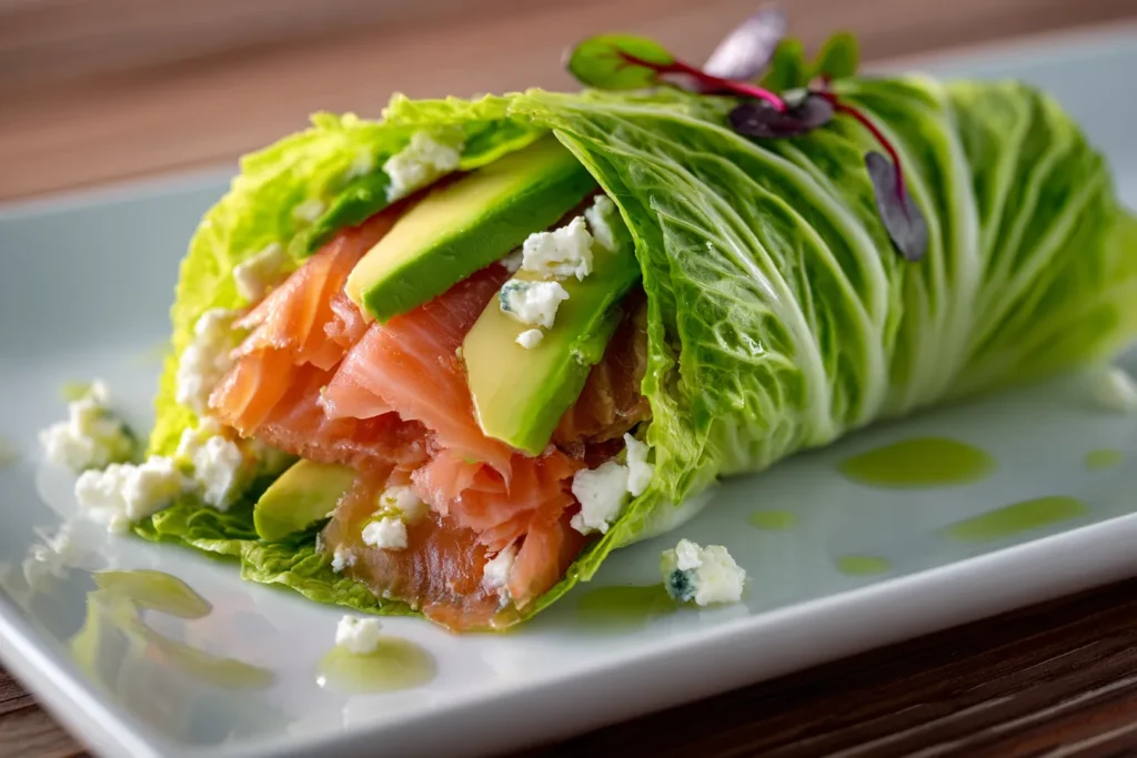 4. Desayuno de Salmón y Aguacate en Hoja de Lechuga